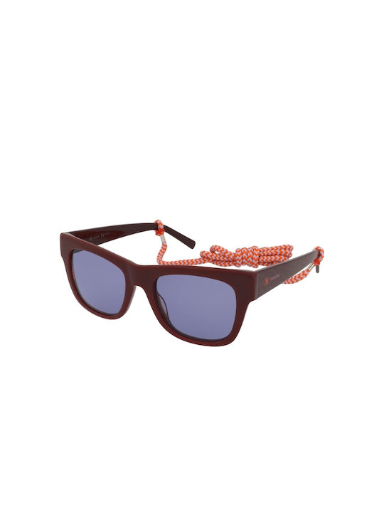 Missoni Women's Sunglasses with Burgundy Plastic Frame and Blue Lens MMI 0069/S B3V/UR