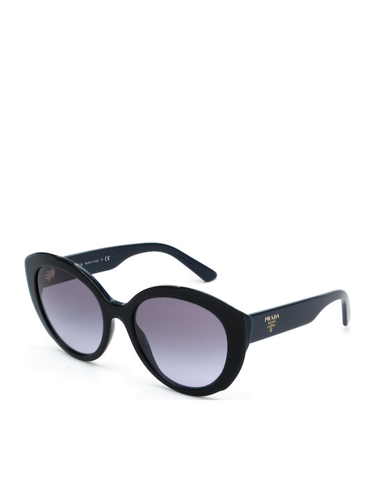 Prada Women's Sunglasses with Black Plastic Frame and Purple Gradient Lens PR01YS 08V08I