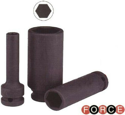 Force Socket Pneumatic Hex Long with Square Drive 1/2" Diameter 27mm