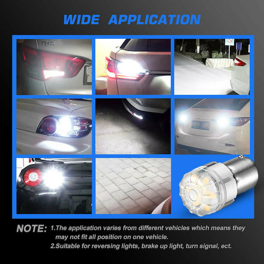 NovSight Lamps Car & Motorcycle BA15S LED 6500K Cold White 12V 9W 2pcs