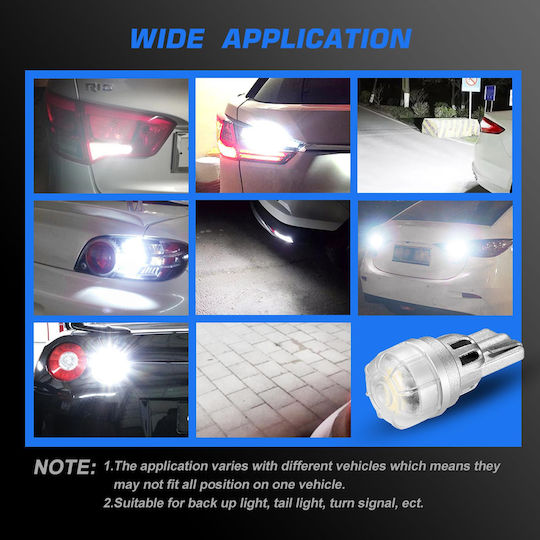 NovSight Lamps Car & Motorcycle T10 LED 6500K Cold White 12V 3W 2pcs