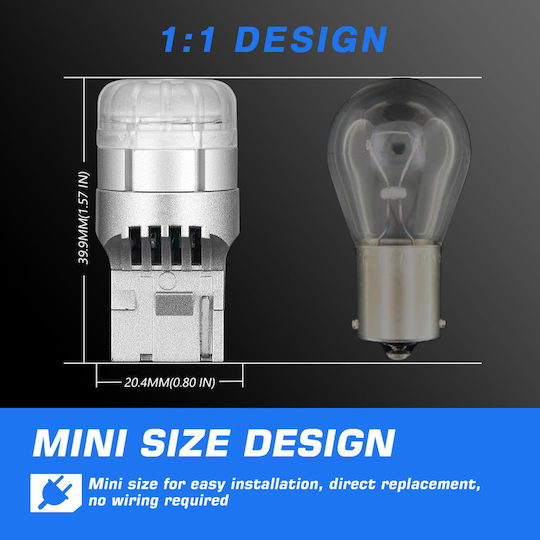 NovSight Lamps Car & Motorcycle T20 LED 6500K Cold White 12V 9W 2pcs