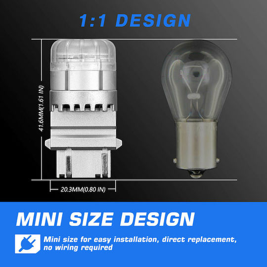 NovSight Lamps Car & Motorcycle T25 LED 6500K Cold White 12V 9W 2pcs