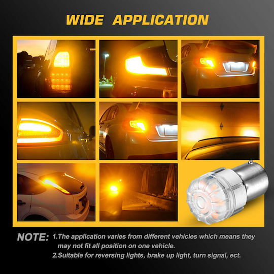 NovSight Lamps Car & Motorcycle BA15S LED 3500K Warm White 12V 9W 2pcs
