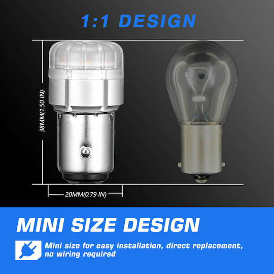 NovSight Lamps Car & Motorcycle P21/5W-BAY15D-1157 LED 6500K Cold White 12V 9W 2pcs