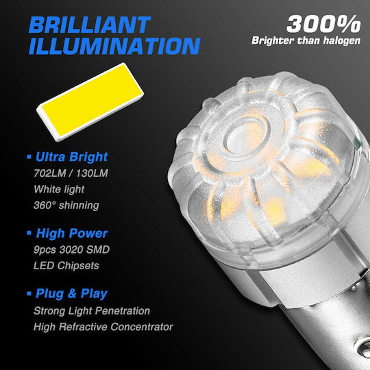 NovSight Lamps Car & Motorcycle P21/5W-BAY15D-1157 LED 6500K Cold White 12V 9W 2pcs