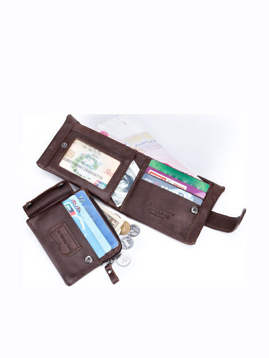 Leather Men's Wallet Classic with RFID Dark Brown