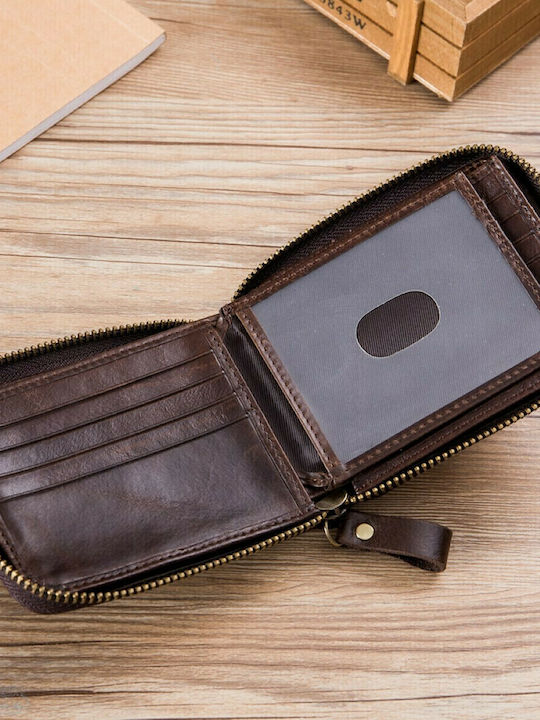 Δερμάτινο Ανδρικό Πορτοφόλι με RFID Καφέ