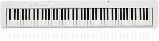 Casio Electric Stage Piano CDP-S110 With Stand And Power Supply Stand Set with 88 Weighted Keys Built-in Speakers and Connection with Headphones and Computer White