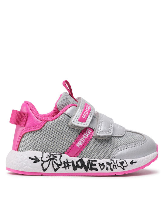 Primigi Kinder-Sneaker Anatomisch mit Klettverschluss Silber