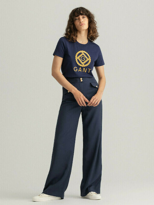 Women's T-shirt Polka Dot Navy Blue