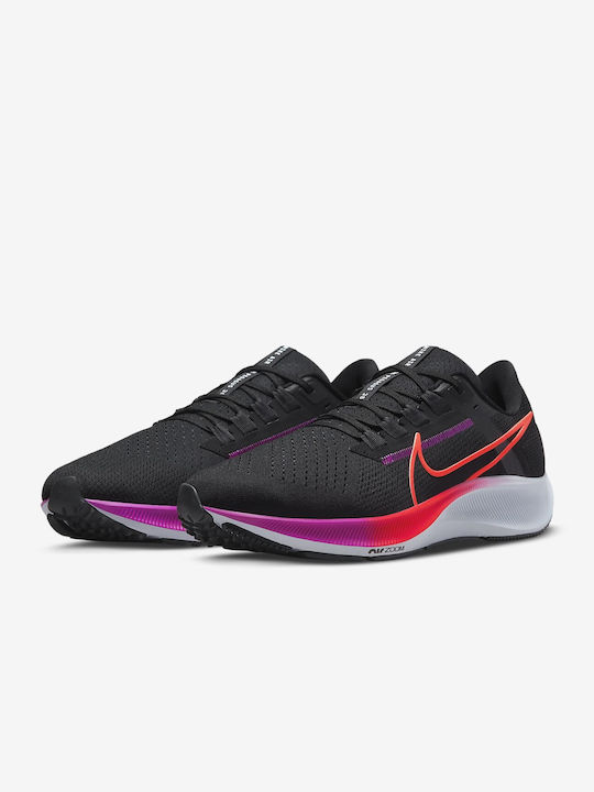 Nike Air Zoom Pegasus 38 Ανδρικά Αθλητικά Παπούτσια Running Black / Flash Crimson / Off Noir