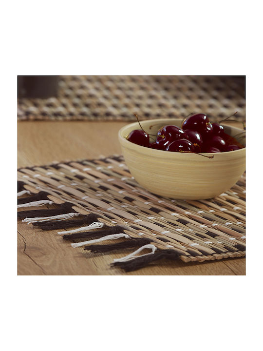 Nef-Nef Homeware Runner Straw Natural / Black 45x150cm