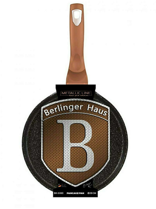 Berlinger Haus Metallic Line Crepe Maker made of Aluminum with Stone Coating Rose Gold Collection 25cm