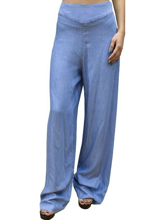 High Rise Women's Jean Pants in Palazzo Fit