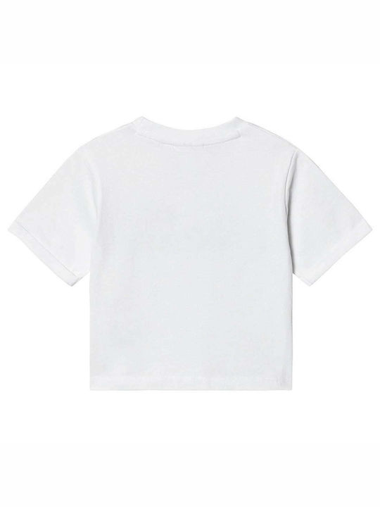 Ellesse Kinder-Crop-Top Kurzarm Weiß