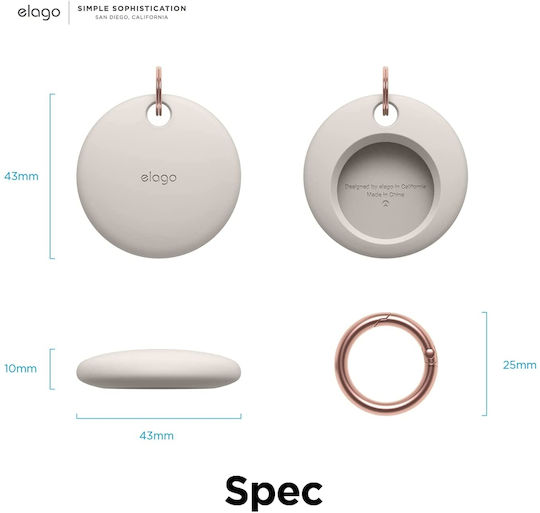 Elago Basic Θήκη Μπρελόκ Σιλικόνης για AirTag Stone