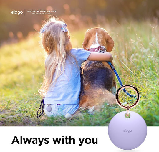 Elago Basic Θήκη Μπρελόκ Σιλικόνης για AirTag Lavender