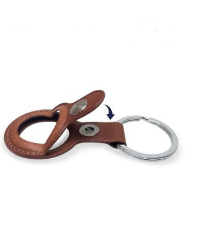 Rosso Element Keychain Case Artifcial Leather for AirTag in Brown color