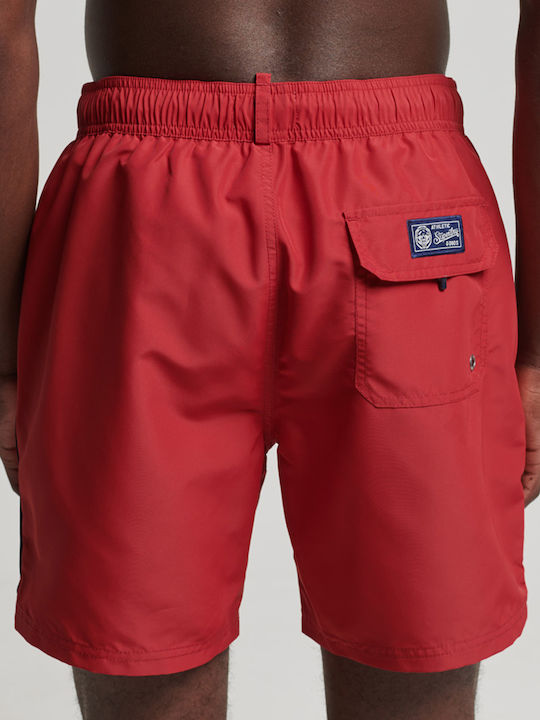 Superdry Ovin Vintage Herren Badehose Shorts Rot