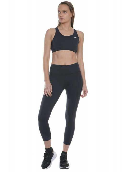 Schulung Frauen Gekürzt Leggings Hochgeschnitten Schwarz