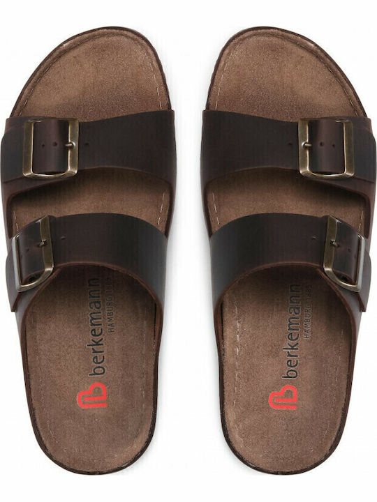 Adam Leder Herrensandalen in Braun Farbe
