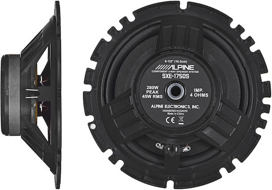 Alpine Σετ Ηχεία Αυτοκινήτου Διαιρούμενα 6.5" με 45W RMS (2 Δρόμων)