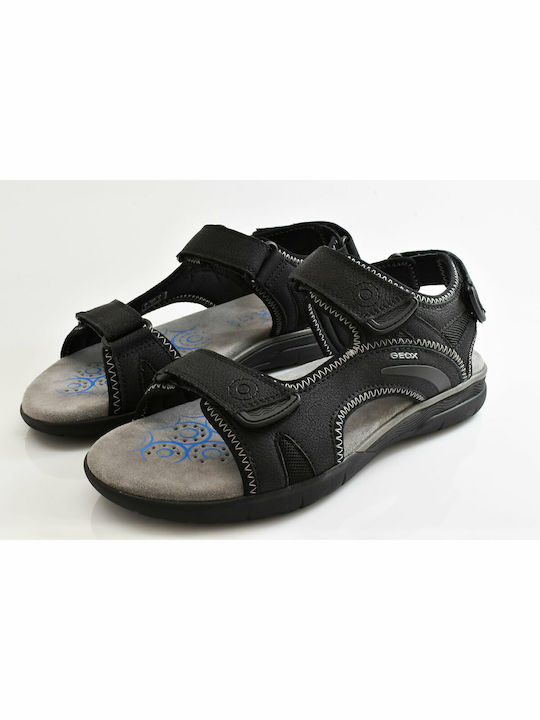 Geox Spherica Men's Leather Sandals Black