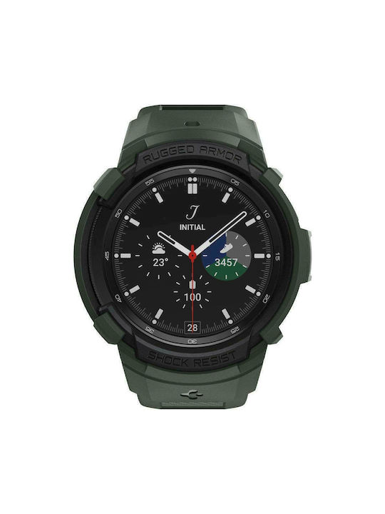 Spigen Rugged Armor Pro Silicone Case Military Green for Galaxy Watch 4 Classic 46mm