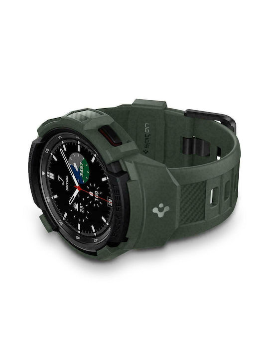 Spigen Rugged Armor Pro Silicone Case Military Green for Galaxy Watch 4 Classic 46mm