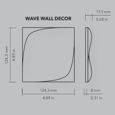 Tile Leaf Wall Decor 12.5x12.5 cm