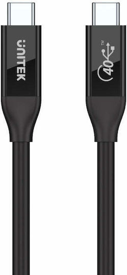 Unitek USB 4 Video Cable USB-C Male - USB-C PD Black 0.8m