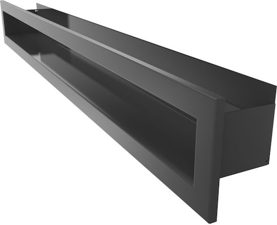 Kratki Ορθογώνια Περσίδα Τζακιού 113.2x14cm Μαύρη