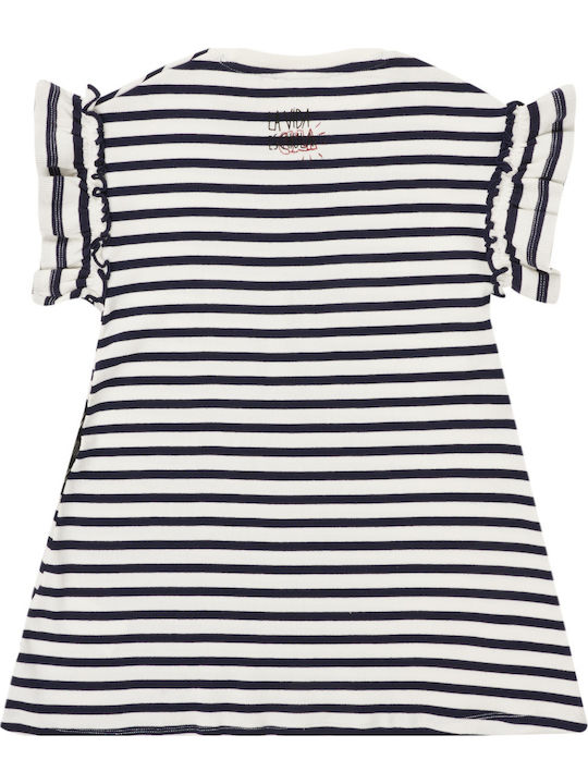 Mickey Mouse Children's Dress Short Sleeve Striped White