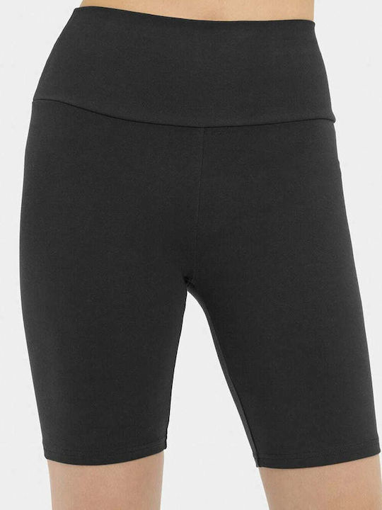 Schulung Frauen Fahrrad Leggings Hochgeschnitten Schwarz