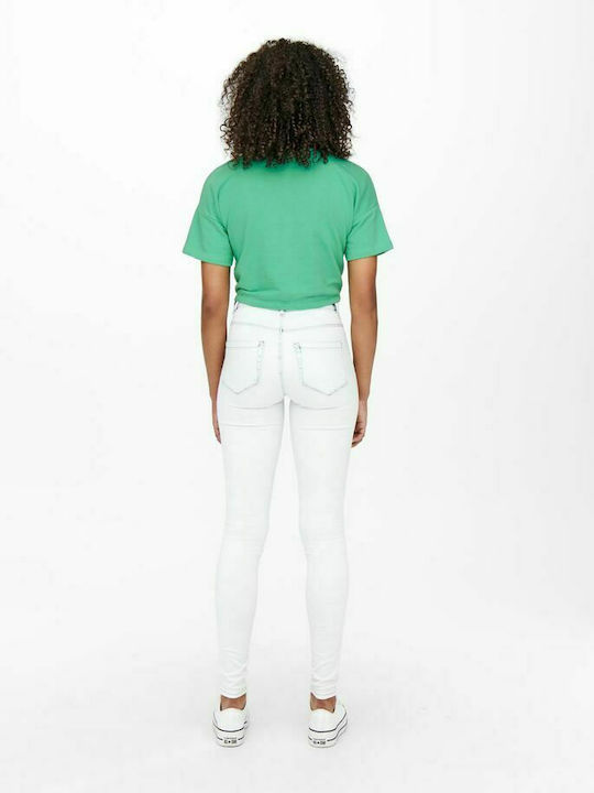 Only Women's Summer Crop Top Cotton Short Sleeve Marine Green