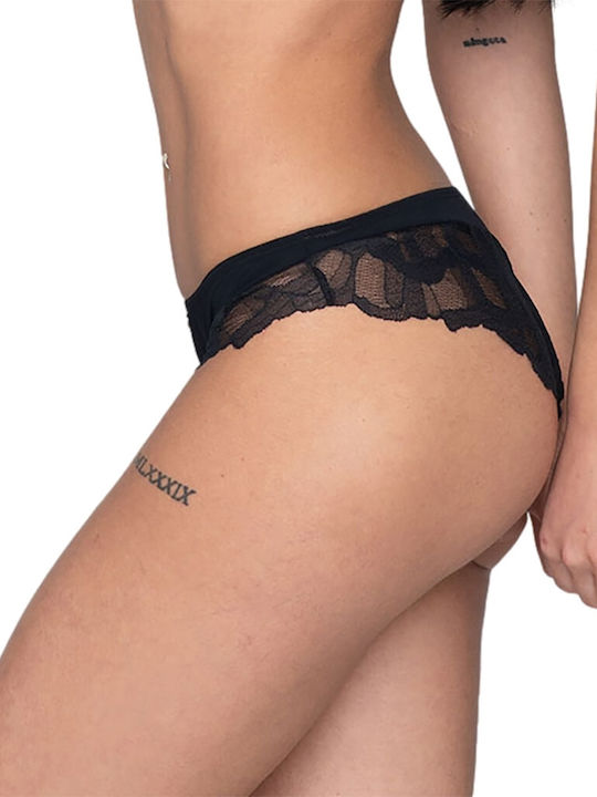 Melody Femeie Brazilia cu Dantelă Black