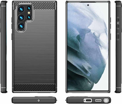 Hurtel Carbon Silicone Back Cover Black (Galaxy S22 Ultra 5G)