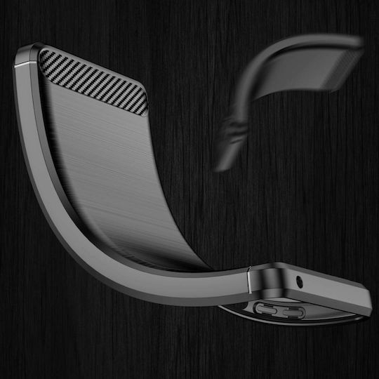 Hurtel Carbon Umschlag Rückseite Silikon Schwarz (Galaxy S22+ 5G)