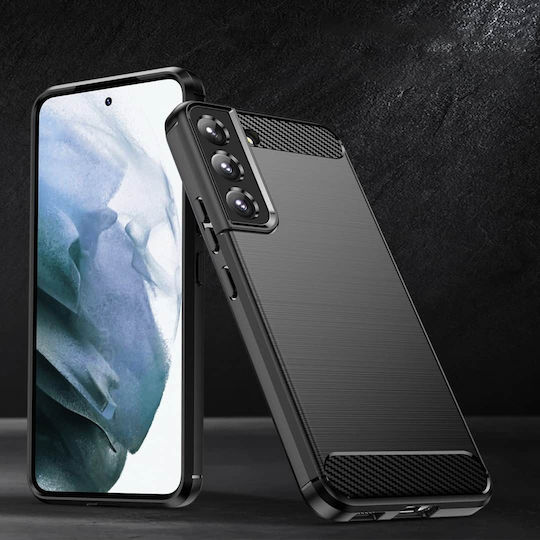 Hurtel Carbon Umschlag Rückseite Silikon Schwarz (Galaxy S22+ 5G)