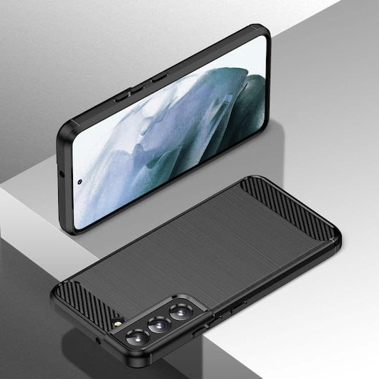 Hurtel Carbon Umschlag Rückseite Silikon Schwarz (Galaxy S22+ 5G)
