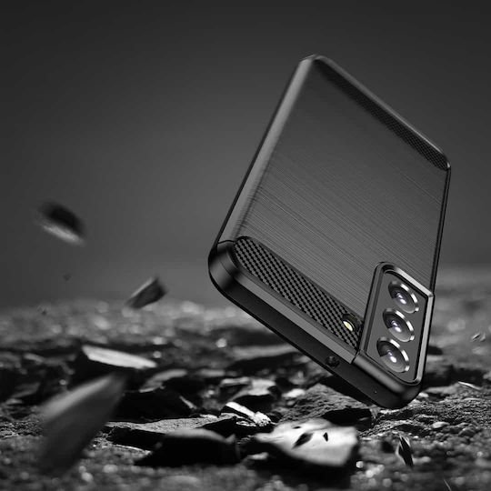 Hurtel Carbon Umschlag Rückseite Silikon Schwarz (Galaxy S22+ 5G)