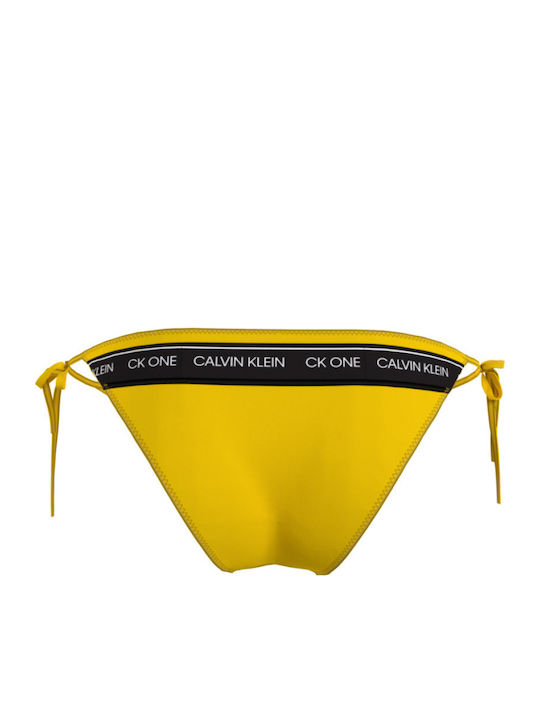 Bikini Slip mit Schnürchen Gelb