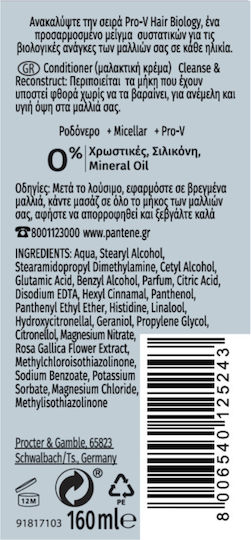 Pantene Pro V Hair Biology Cleanse & Reconstruct Conditioner Reconstruction/Nourishment for All Hair Types 160ml
