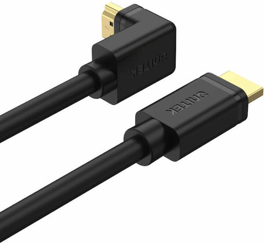 Unitek HDMI 2.0 Premium High Speed 4K 60Hz HDR Angle (90°) Cable HDMI male - HDMI male 3m Μαύρο