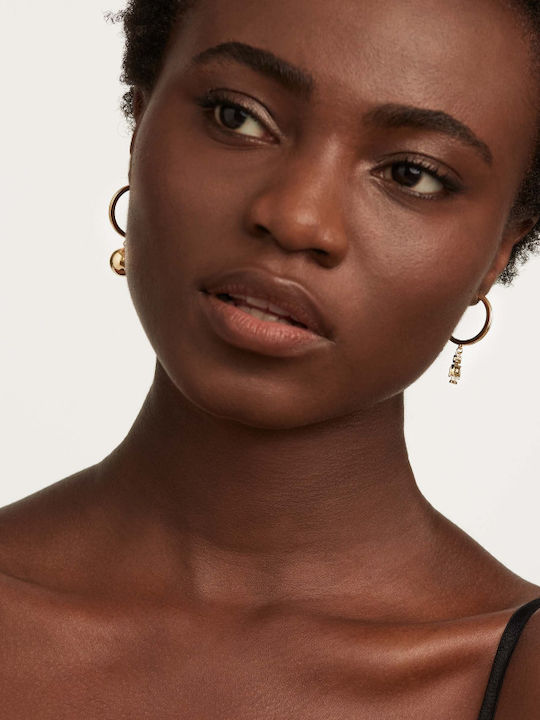 P D Paola Super Future Earrings made of Silver Gold Plated with Stones P D Paola Super Future Earrings made of Silver Gold Plated with Stones