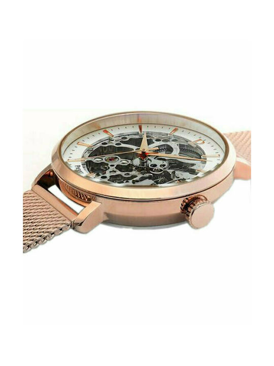 Pierre Lannier Watch Automatic with Pink Gold Metal Bracelet