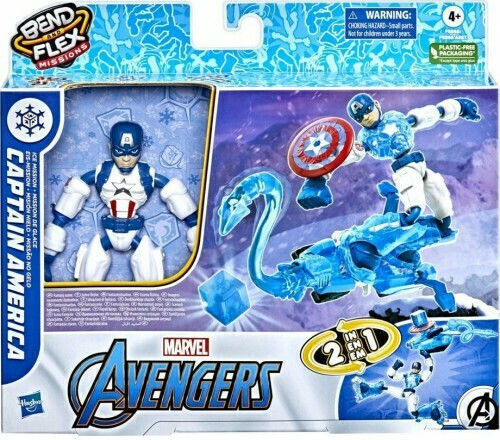 Action Figure Ice Mission Captain America Bend And Flex Marvel Avengers Captain America for 4+ years old Years