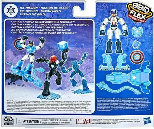 Action Figure Ice Mission Captain America Bend And Flex Marvel Avengers Captain America for 4+ years old Years