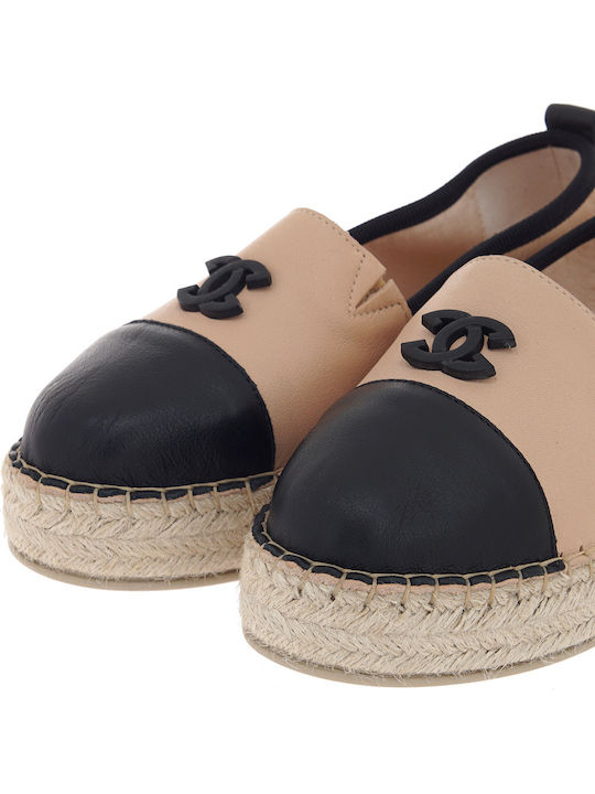 Women's Leather Espadrilles Nude